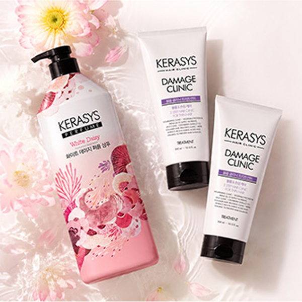 케라시스 화이트 데이지 퍼퓸 샴푸, 1L, 1개 + 데미지 클리닉 트리트먼트, 300ml, 2개